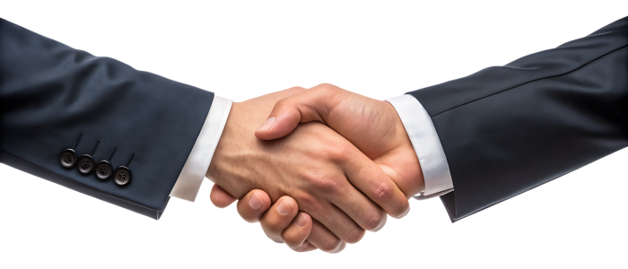 Zwei Geschäftsmänner schütteln sich die Hände